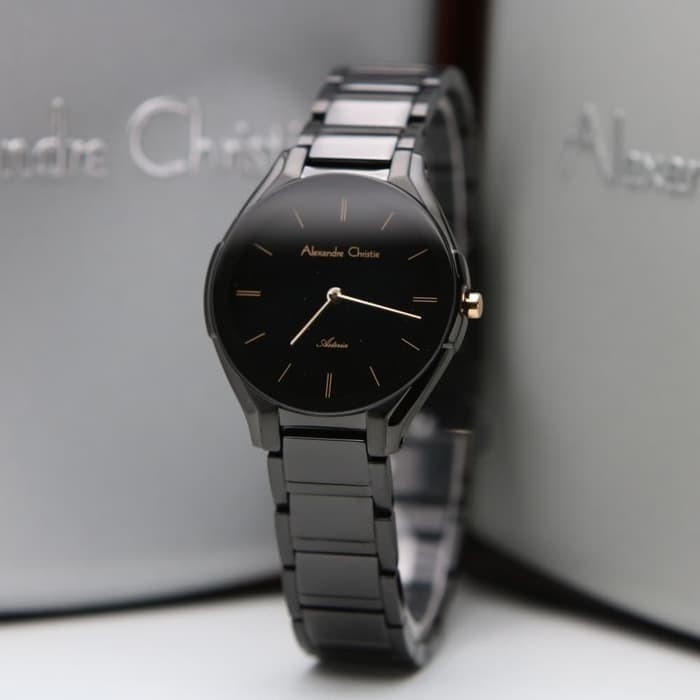 JAM TANGAN WANITA ALEXANDRE CHRISTIE AC 8610 AC8610 FULL BLACK ORIGINAL