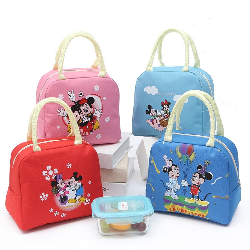 Tas Bekal Makanan / Tas Bekal Karakter Mickey Mouse / Tas Bekal Lunch Bag Cooler Bag / Tas Bekal Mak