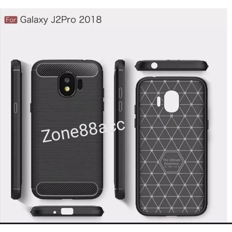 Samsung J2 Core Silicon Case Softcase iPAKY Carbon Casing Cover TPU