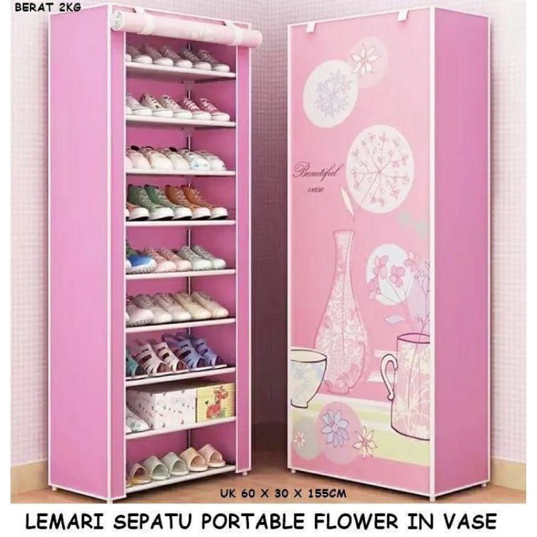 Rak sepatu lemari sepatu portable rak sepatu anti debu