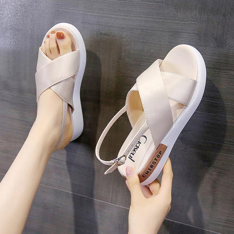 Sandal Wanita Import wedges selop tali nyaman NS2153 Sandal Wedges Fashion Import Kekinian Termurah