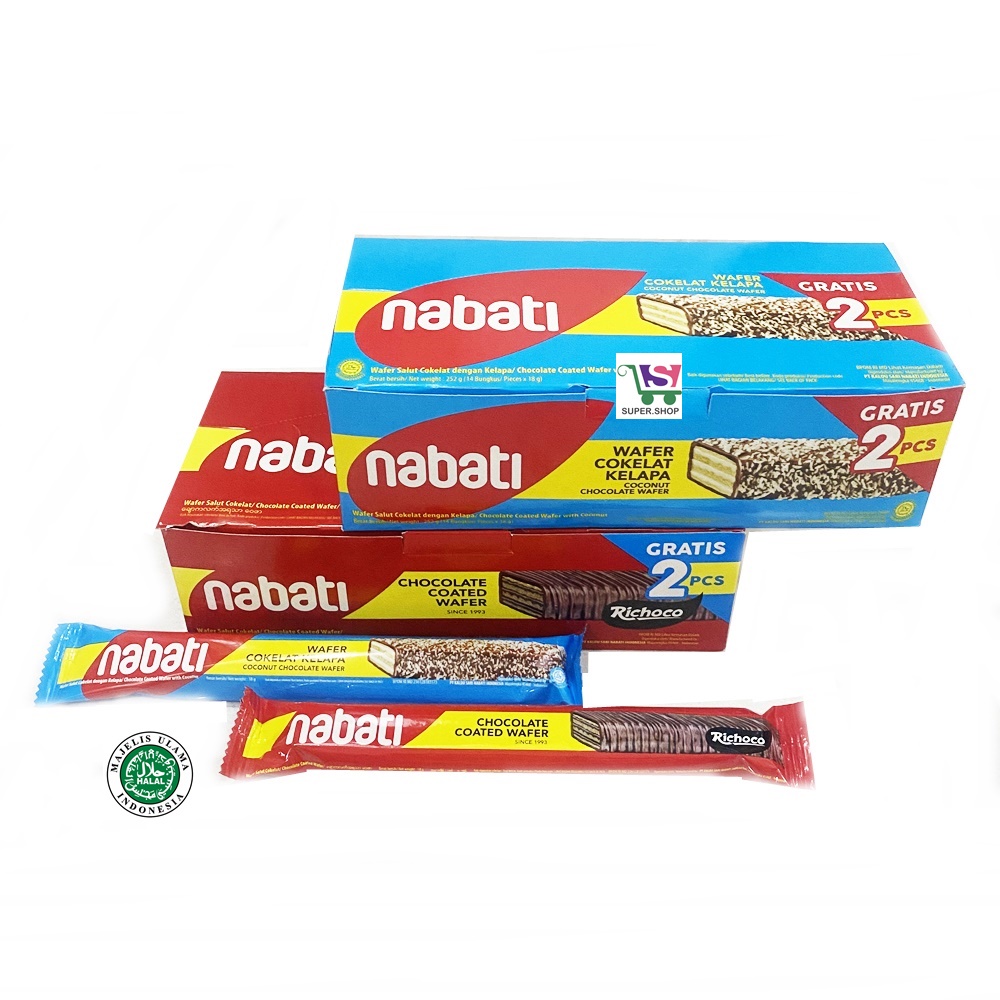 Nabati Chocolate / Kelapa COATED Wafer PACK (isi 12 pc)