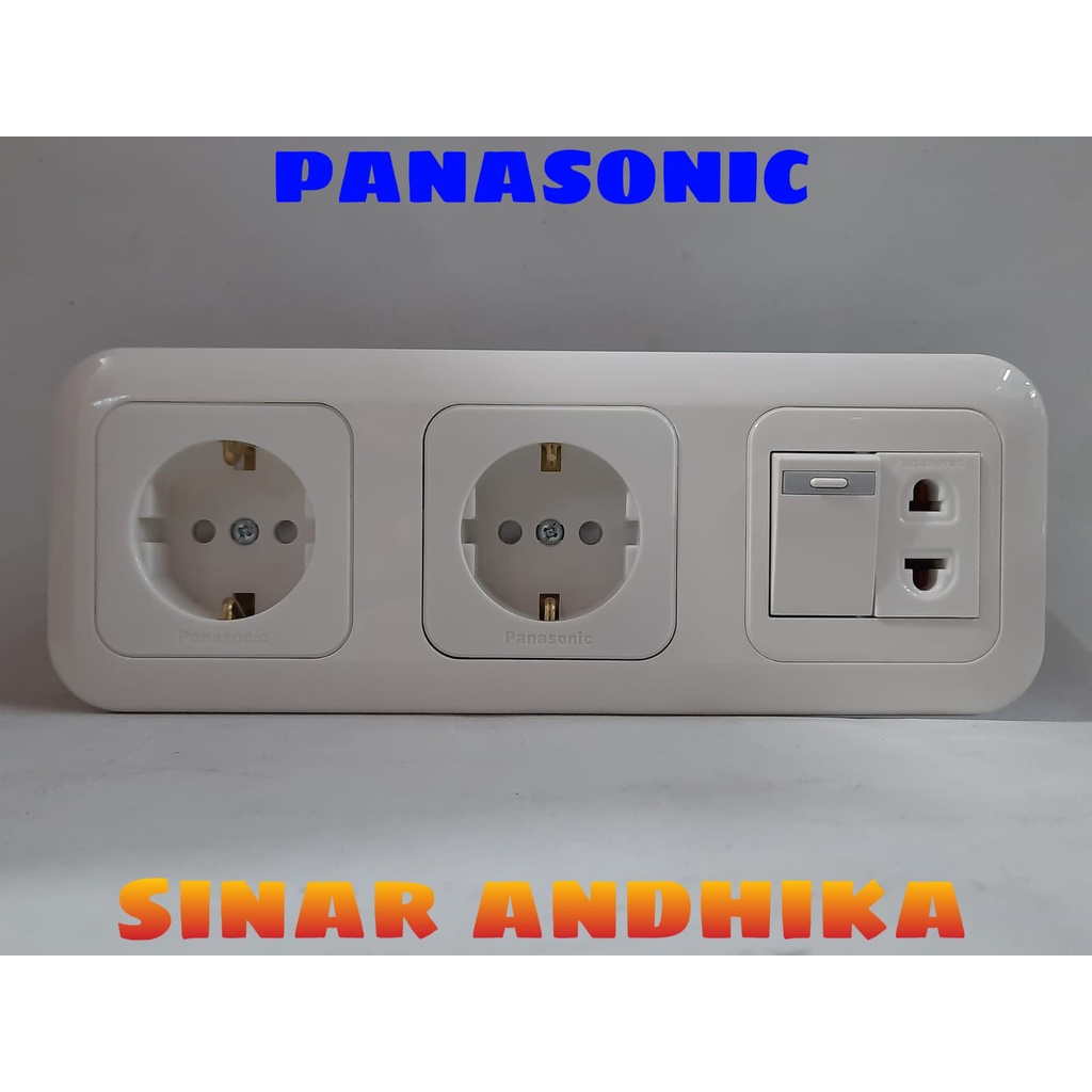 STOP KONTAK DOUBLE (CP) + SAKLAR + UNIVERSAL PANASONIC WEJ 7823 213119