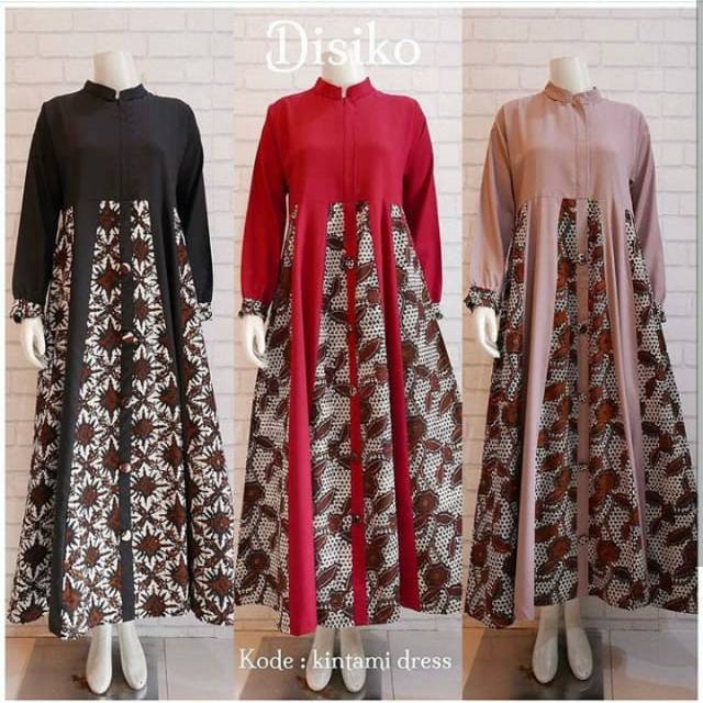 Disiko gamis batik kombinasi