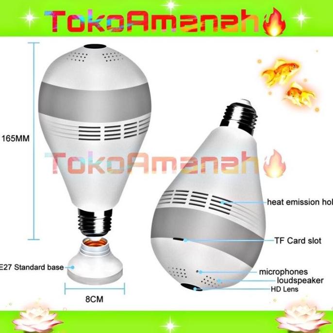 Cctv Ip Kamera Wifi Bulb Panoramic Lampu Bohlam Vr Spy Cam Owlcam Hd