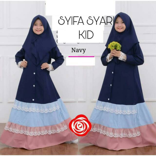 SYARI SYIFA KID/GAMIS ANAK/SYARI ANAK/GAMIS ANAK SET JILBAB/BAJU ANAK/GROSIR TANAH ABANG/FREE ONGKIR