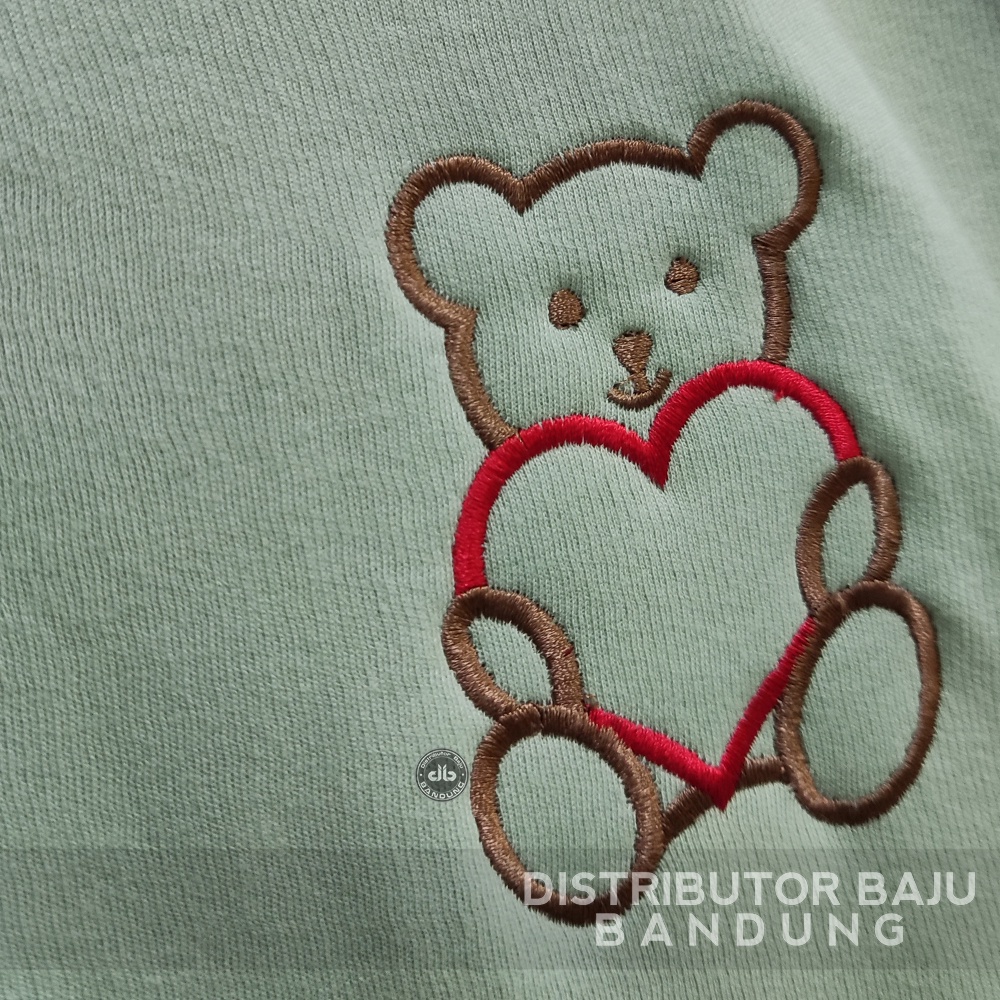 Love Bears Sweater Crewneck - Outfit Lucu Wanita - Bordir - Allsize - Bahan Fleece tebal dan lembut