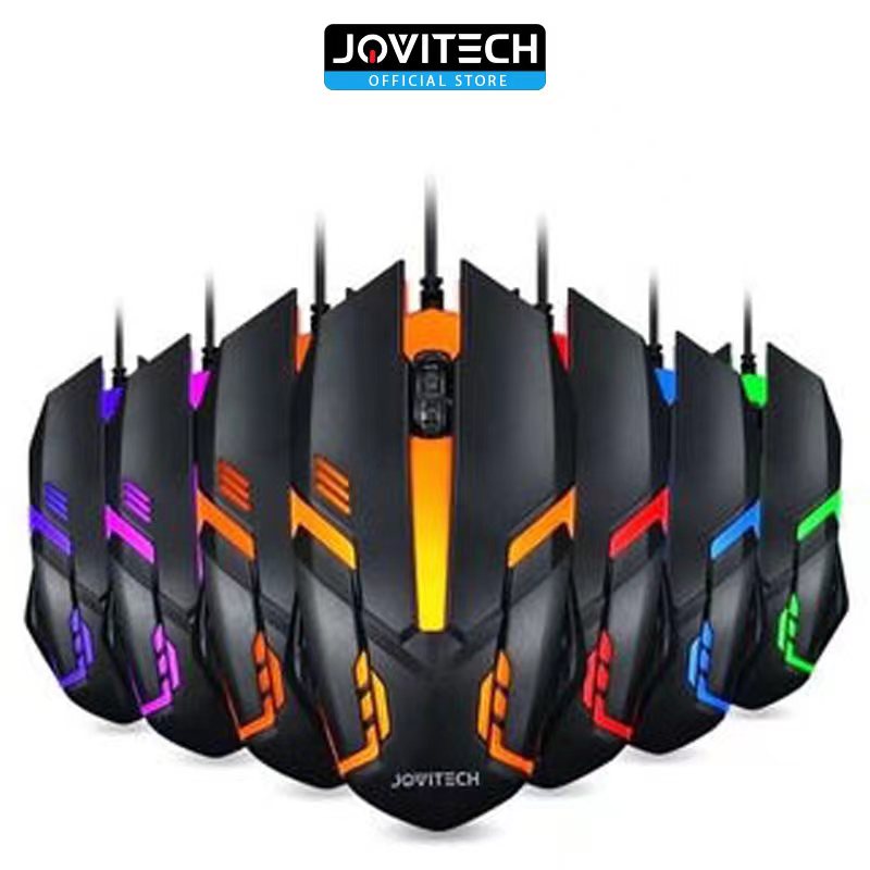 Jovitech Mouse Gaming Wired Black Mouse Game RGB Colorful 7 LED light Mouse Kabel - MG05