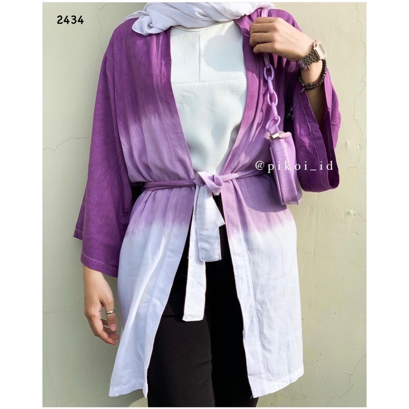 Cardigan gradasi / outer rayon murah / outer tie dye / outer hijab murah / luaran pantai wanita