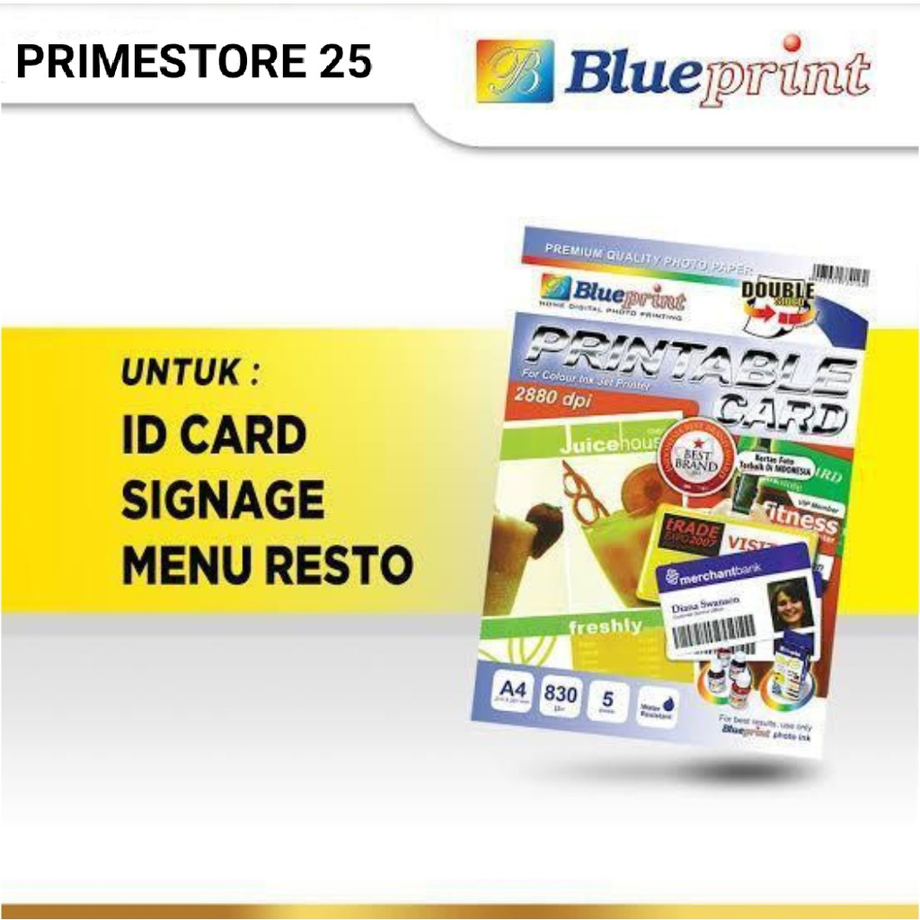 

ID Card | Kartu Nama | Printable Card | White BLUEPRINT A4 830