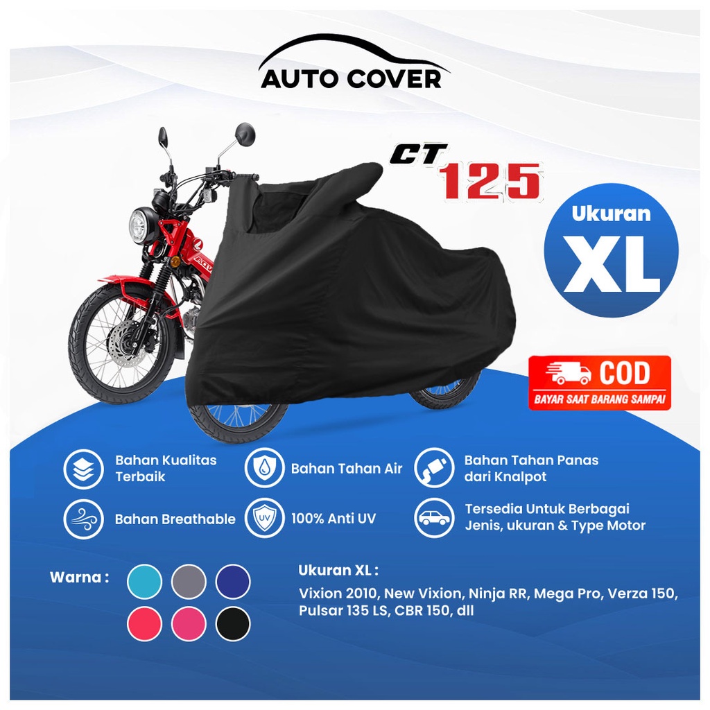 Autocover Cover Sepeda Motor Honda CT125 Body Superior Semi Outdoor Sarung Selimut Tutup Penutup Jas Hujan Waterproof
