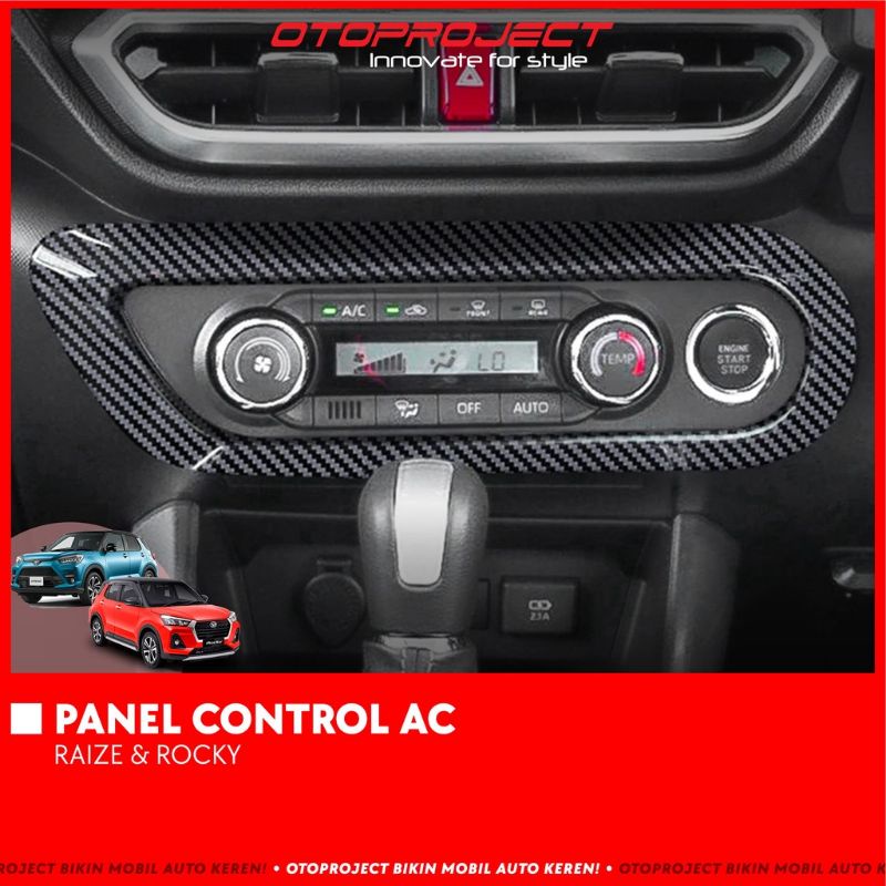 panel control AC Raize Rocky hitam carbon otoproject