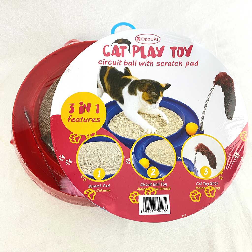 

OPOCAT Mainan Kucing Cat Play Toy CIRCUIT Ball Scratch Pad
