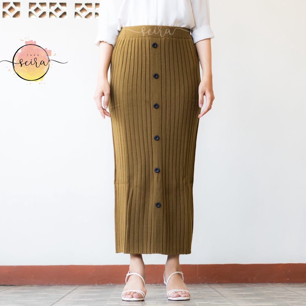 [BISA COD] Rok Span Rajut Kancing Premium / Rok Maxi Kancing Depan / Rok Panjang Wanita / Rok Span Kancing Rajut / Span Rajut Kancing / Maxi Skirt Kancing / Rok Rajut Korea