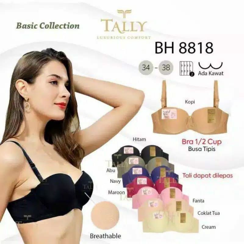 Jual Bh Tally 8818 Setengah Cup Tally Bra Cup Setengah Busa Tipis Kawat Kait 2 Shopee Indonesia 2696