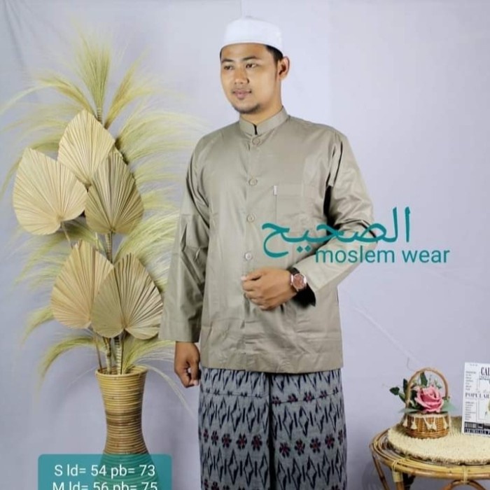 GROSIR baju koko haibah koko polos koko putih baju putih koko habib - Cokelat, S
