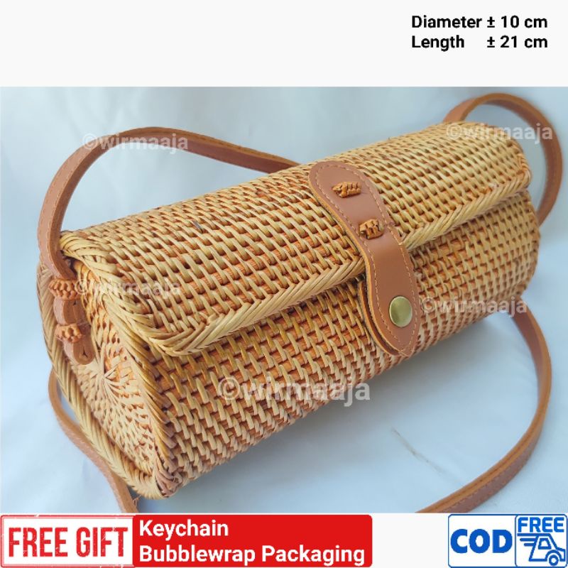 Tas Rotan model Dompet Kendang Kecil