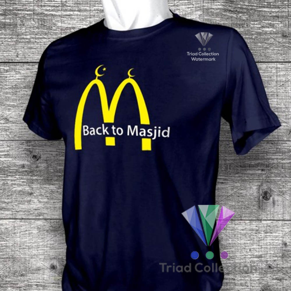 BACK TO MASJID | Kaos Dakwah Islami Cotton Combed 30s Premium Distro Baju Muslim Santri | 1478-3
