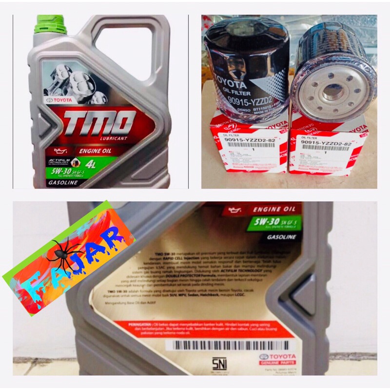 oli mesin toyota TMO 5W-30 4L / paket filter oli innova fortuner hilux