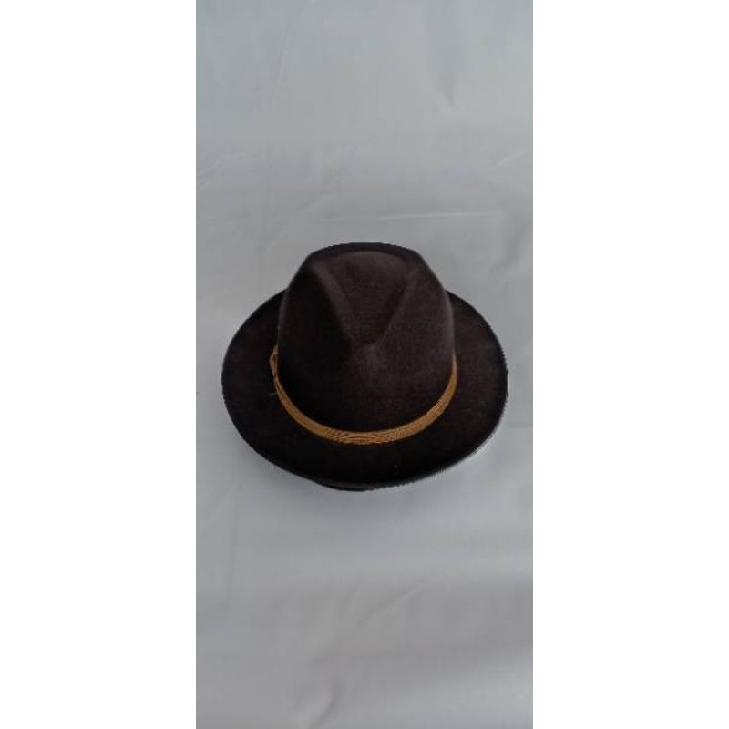 Topi laken karet pria pork pie hat