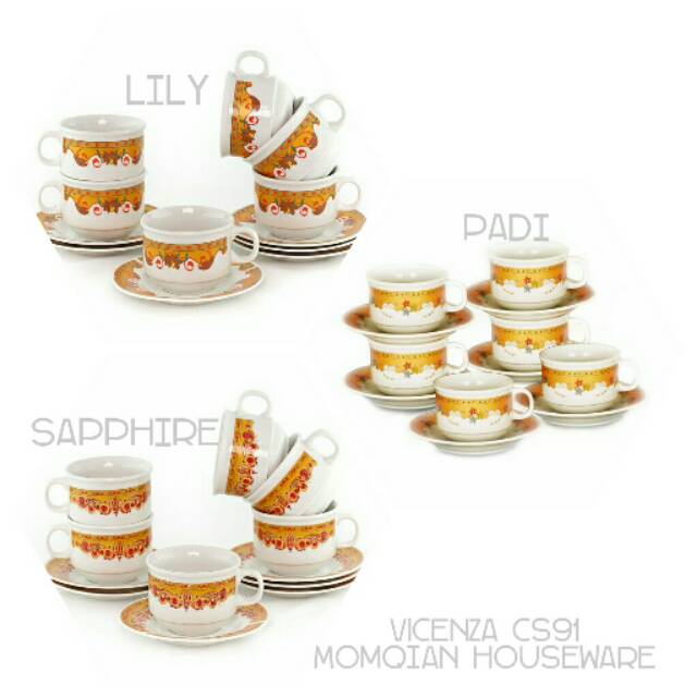 VICENZA 12PCS Cup & Saucers CS91