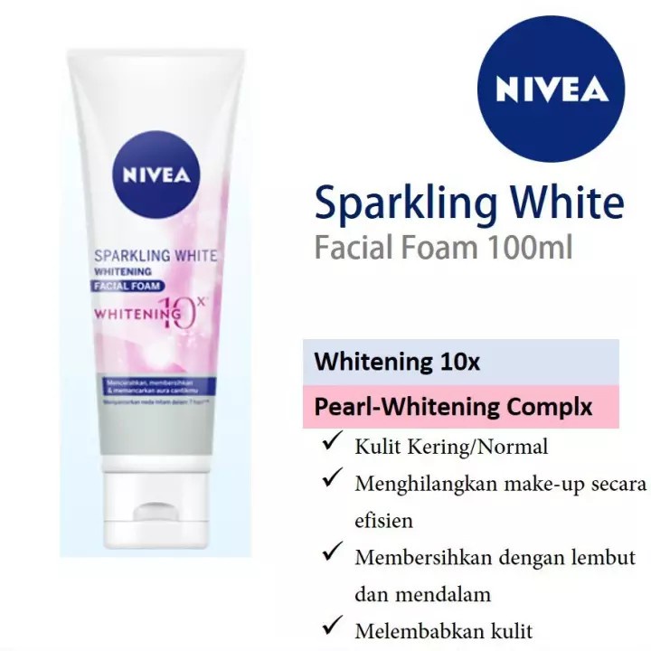 NIVEA Sparkling White Whitening Facial Foam 50 | 100 (✔️BPOM) (KIM