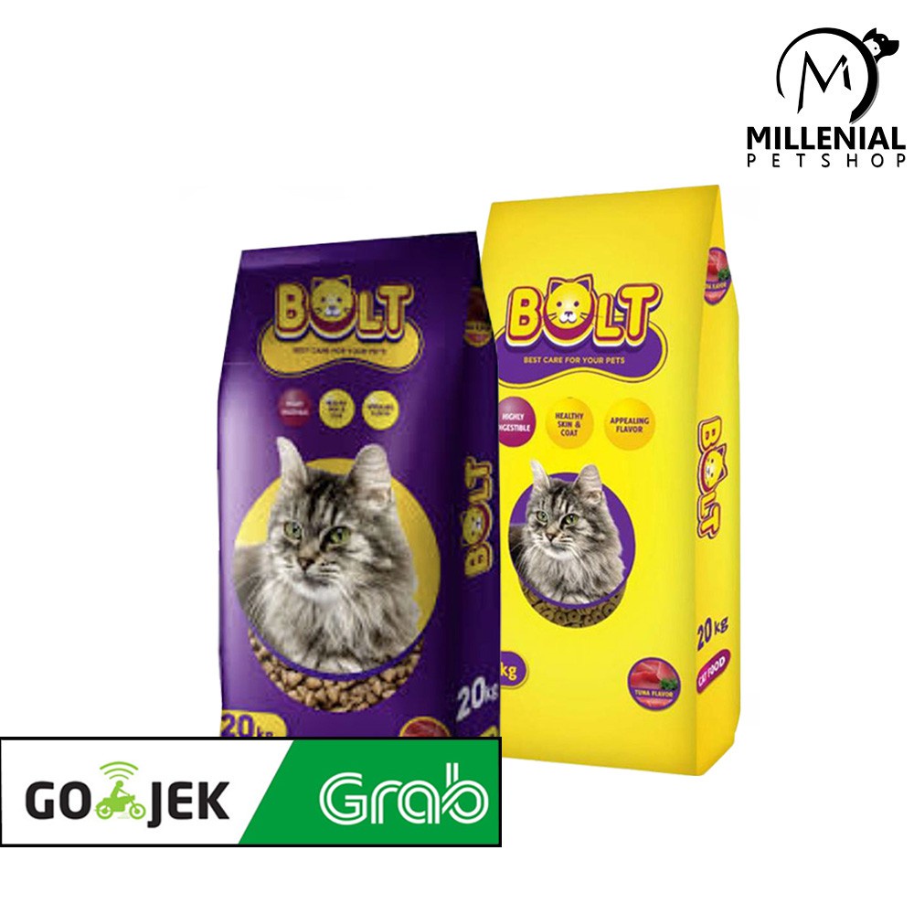 [GOSEND] Makanan Kucing Bolt 20 kg Cat Food 20kg Bolt Karungan Bentuk Ikan Bentuk Donat