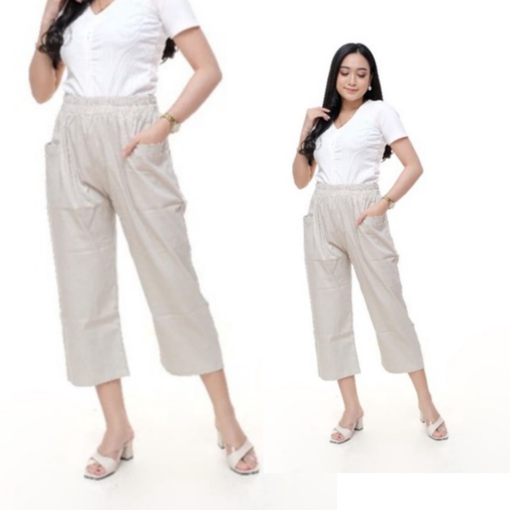 Celana Kulot Wanita Willow Pants - Celana Wanita Korea 7/9 - Celana Kulot Korea Pant Celana Wanita Bawahan