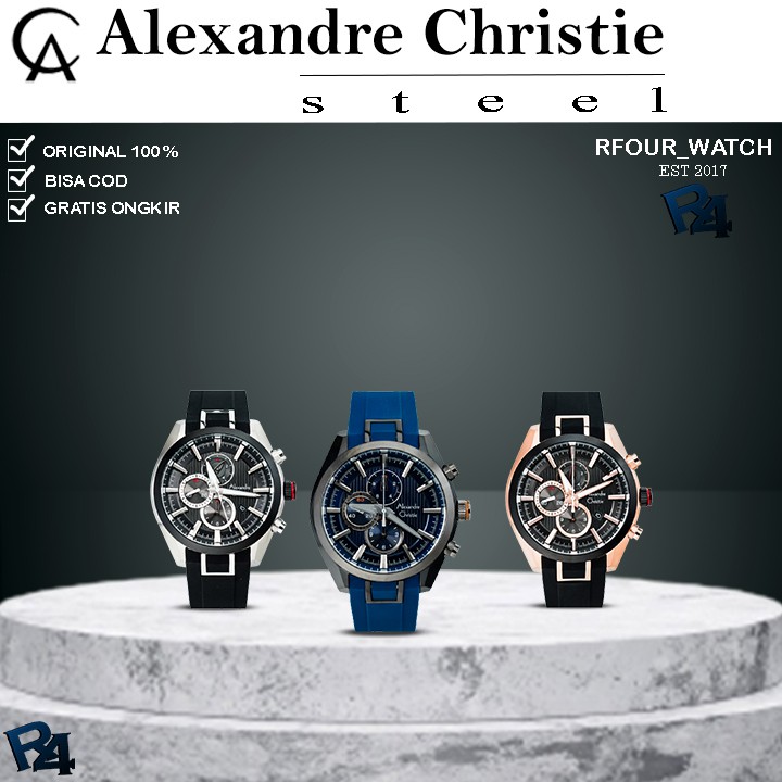 JAM TANGAN ALEXANDRE CHRISTIE PRIA ORIGINAL ALEXANDER CHRISTIE PRIA JAM ALEXANDER CRISTIE  6582 P