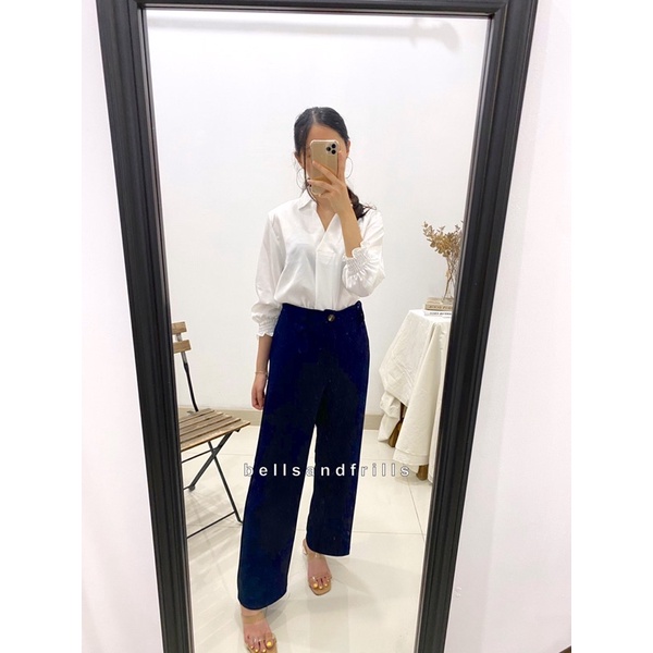 RENA Pants Knit Kancing Formal Kulot / Kulot Korea Casual / Loose Pants Wanita 1017