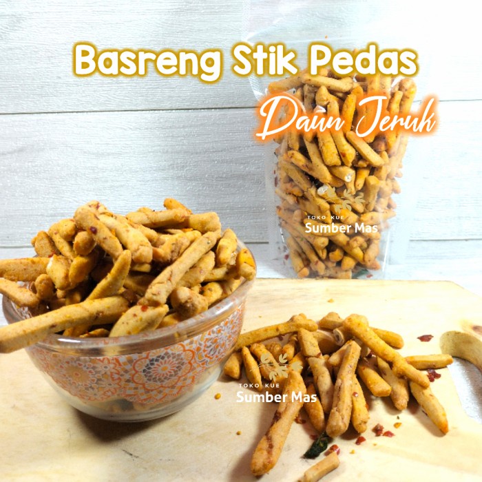 BASTIK BASRENG STIK PEDAS DAUN JERUK / Standing Pouch 120 gr / Plastik Tebal 250 gr