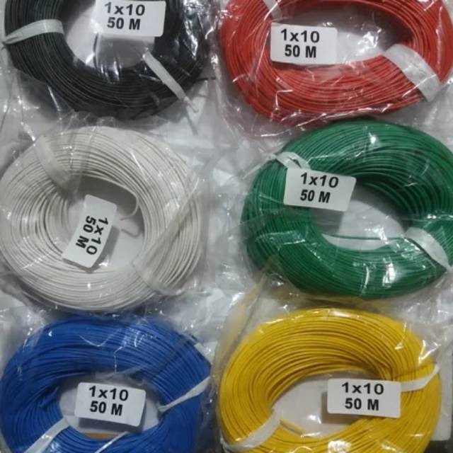 Kabel Serabut 1x10 Harga 1 ROLL 50 meter 50m Jumlah Serabut 10