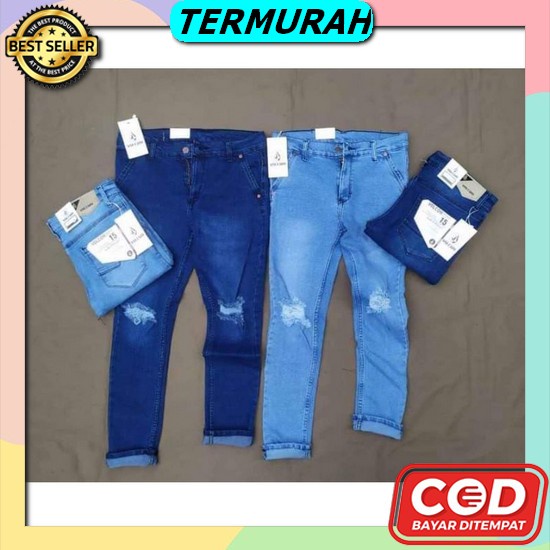 Celana Jeans Jins Pria Lea 606 Panjang Standar Reguler Original Best Q Celana Jeans Pria Sobek Lutut