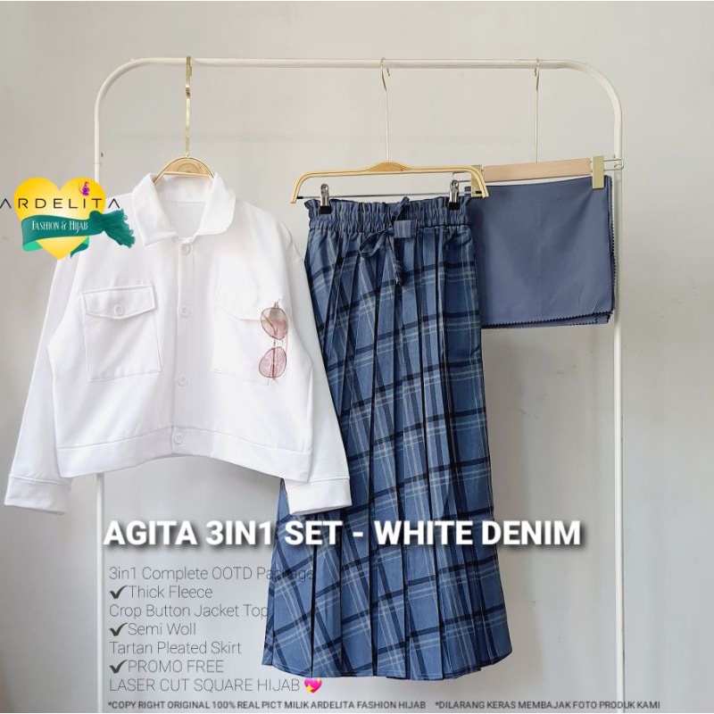 PROMO FREE JILBAB ORI 100% REAL PICT AGITA 3IN1 SET BAJU SETELAN WANITA HIJAB LEBARAN 2022 OOTD SELEGRAM BAJU VIRAL KEKINIAN MODEL TERBARU SETELAN UNTUK WANITA REMAJA-5