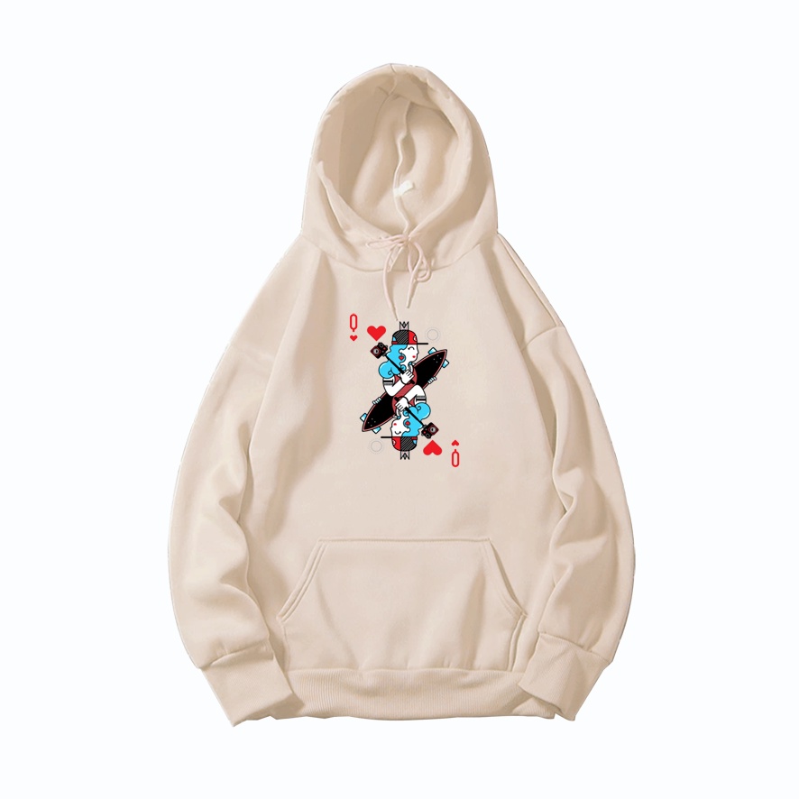 Sweater hoodie wanita CARD QUE baju cewek anime korean style