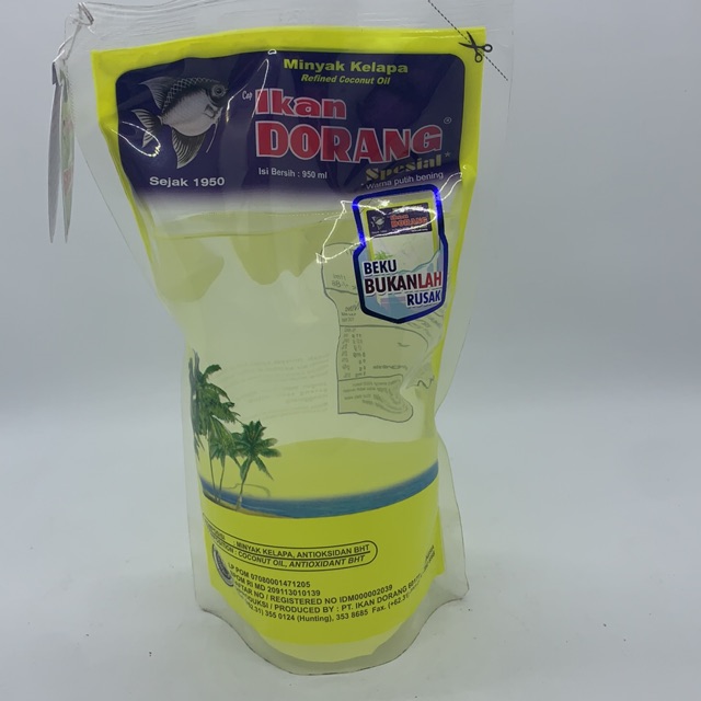 

Minyak Goreng Minyak Kelapa Cap Ikan Dorang Spesial Pouch 950ml