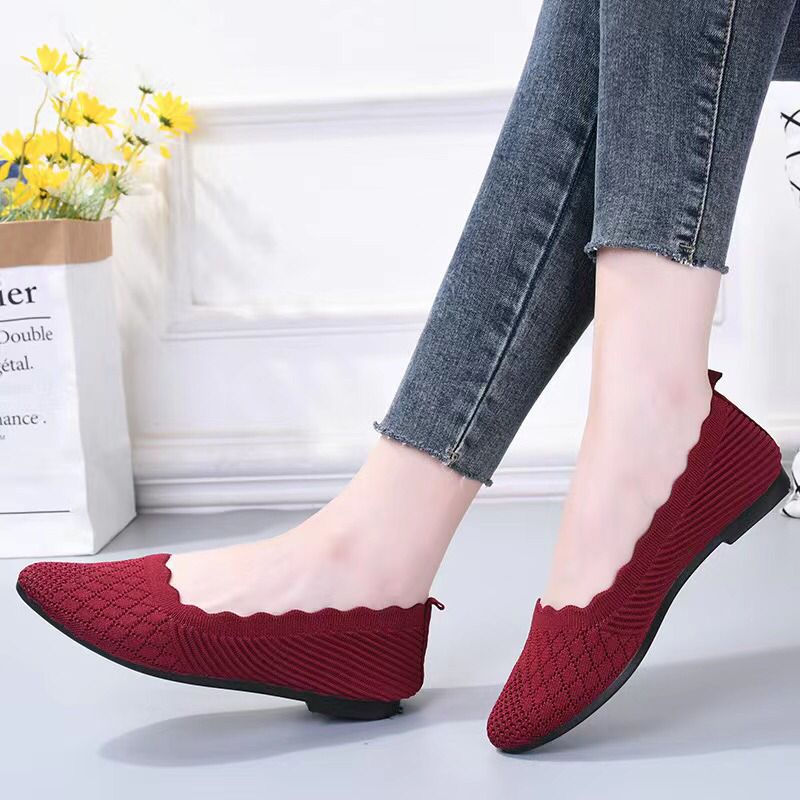 Permata  Sepatu Flat Shoes Wanita Import A05 Premium Quality  Fliknit Shoes