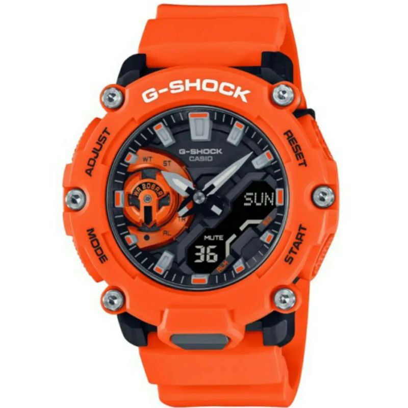 jam tangan casio gshock original ga-2200m-4adr orange jam tangan Pria gshock ori dual time garansi r