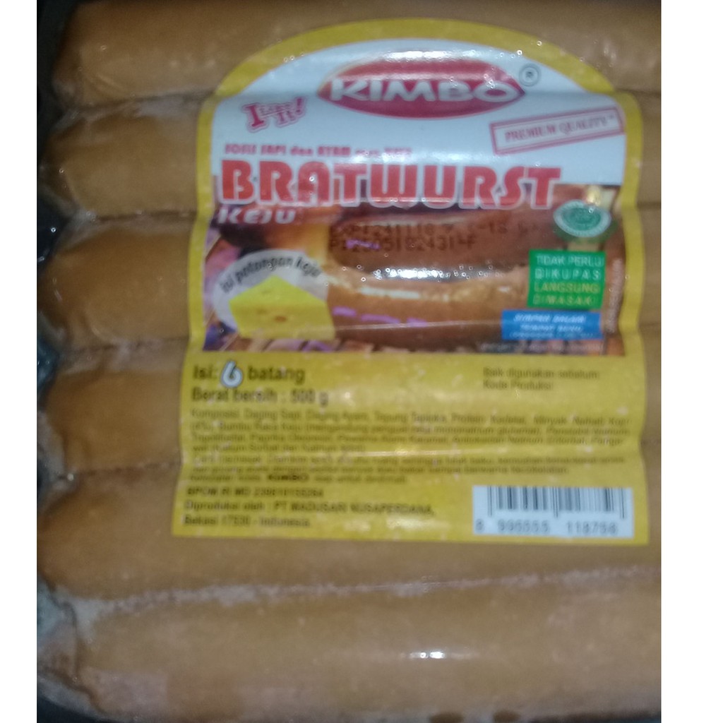 

[KIMBO] Bratwurst Keju Jumbo isi 6 pcs 500gr
