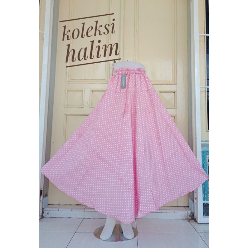 ROK PAYUNG LEBAR/ROK KATUN PANJANG/MOTIF PULKADOT-6