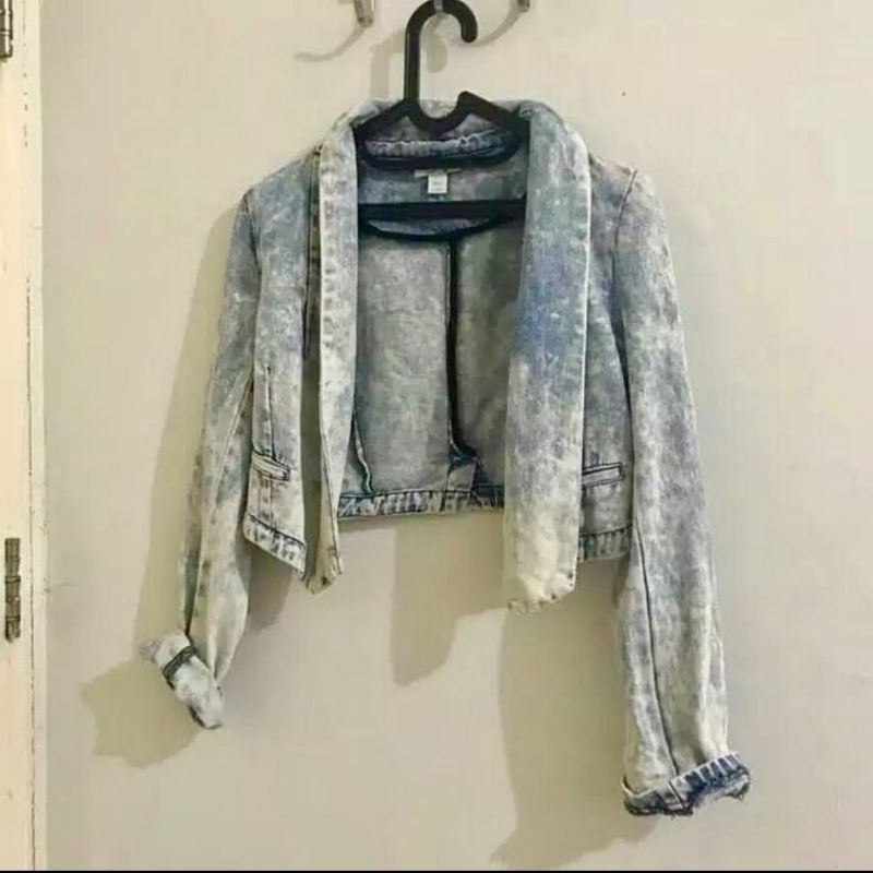 Blazer preloved jaket jeans light blue