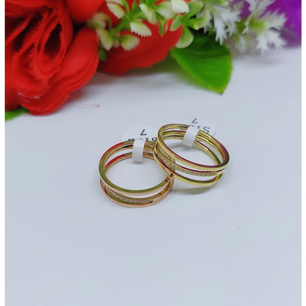 Cincin titanium permata  perhiasan  jewelry 0284-0286