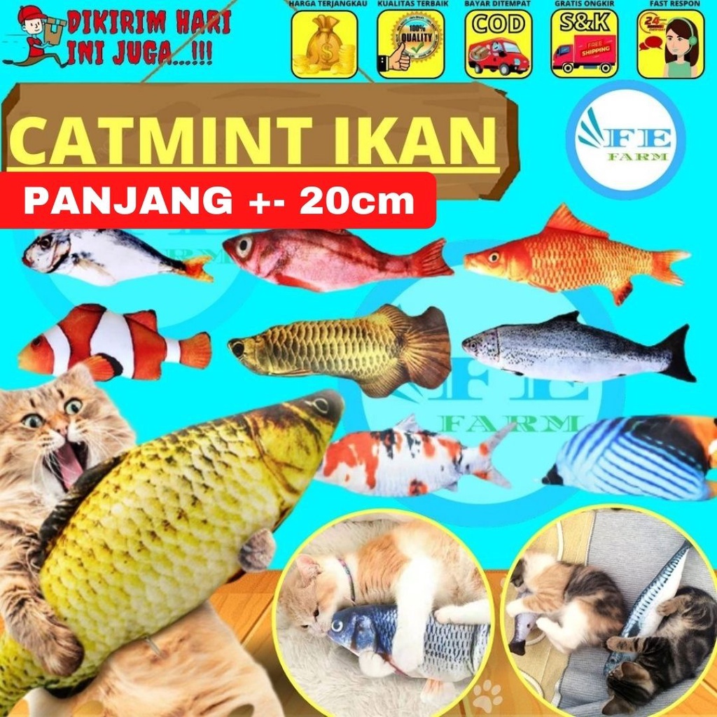 Catnip Ikan Catmint Fish Mainan Kucing Cat Toys Gigitan Kucing FEFARM