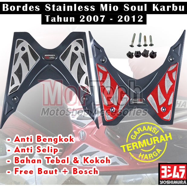 Bordes Pijakan Kaki Alas Kaki Karpet Foot Panel Stainless Yoshimura Mio Soul 110 Soul Lama
