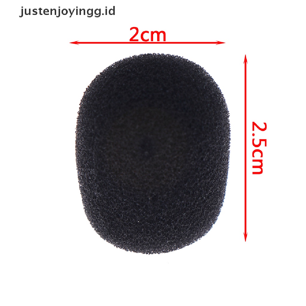 // justenjoyingg.id // 10pcs Practical Small Black Microphone Headset Windscreen Sponge Foam Mic Cover ~