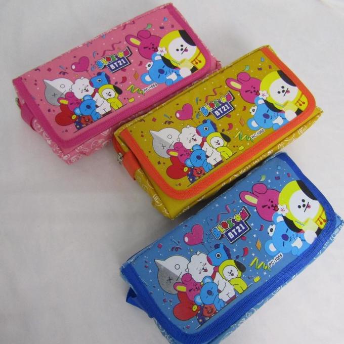 

kotak pensil 3 sekat BT21 BTS BANGTANBOYS alat tulis pencil box tepak