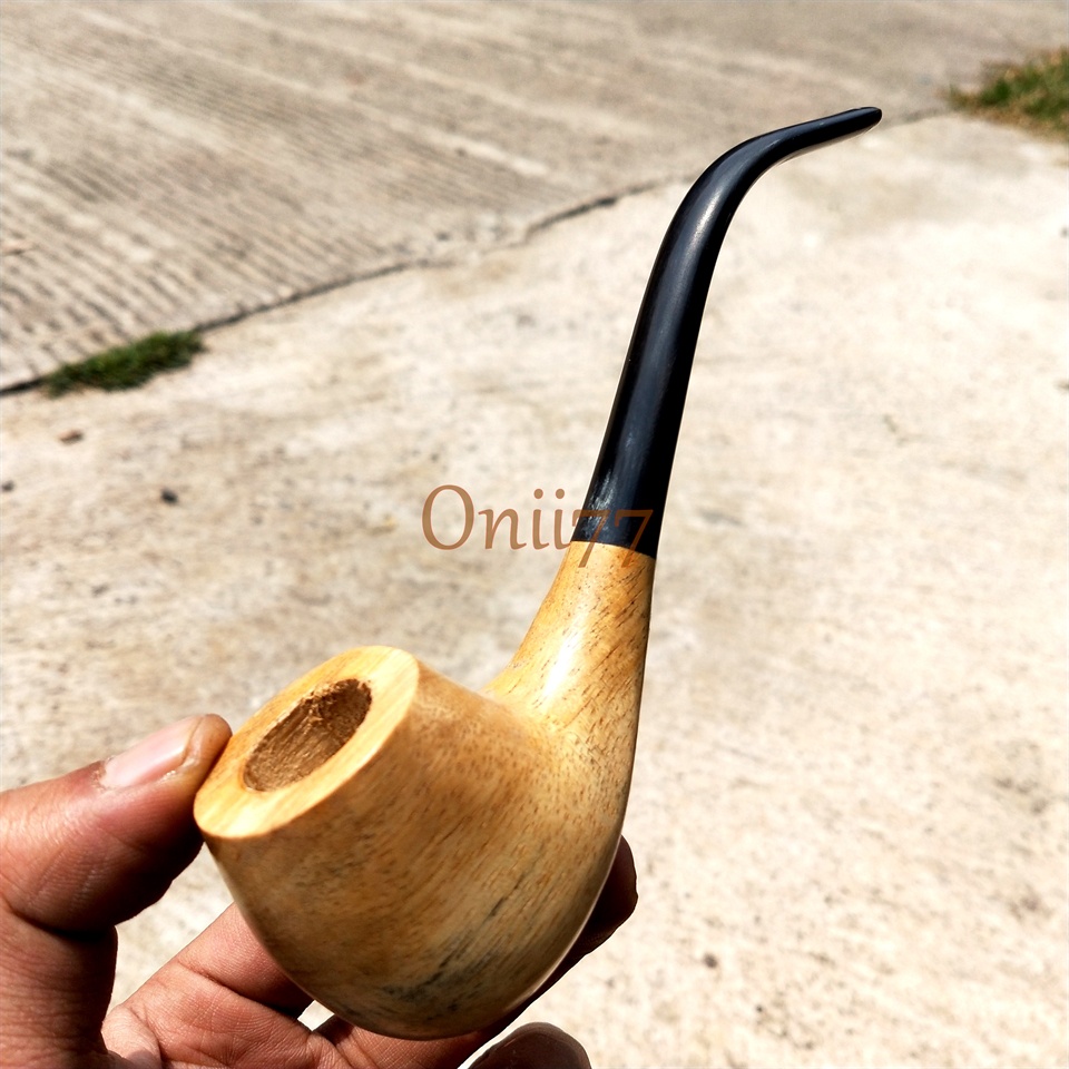 Jual Pipa Cangklong Tembakau Kayu Lamtoro Stem Tanduk Asli Shopee Indonesia