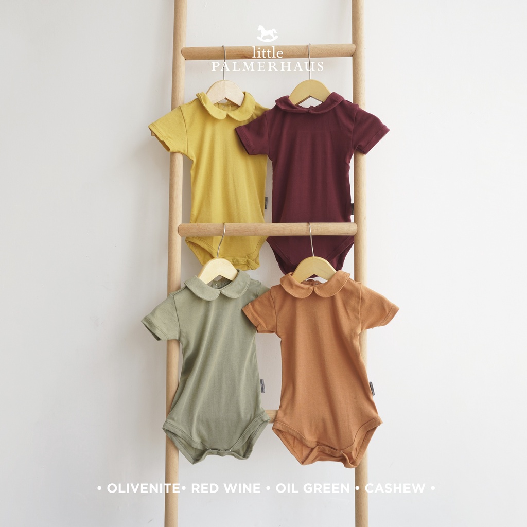 Little Palmerhaus - Girl Collar Bodysuit Short Sleeve 0-9 bulan
