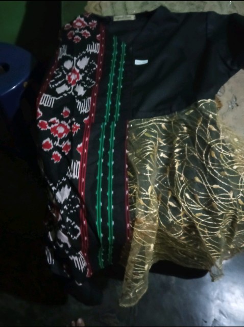 Dress Natasha Tile Etnik Batik Wanita Modern Bahan Katun Mix Brukat Dress Batik Pekalongan Kekinian