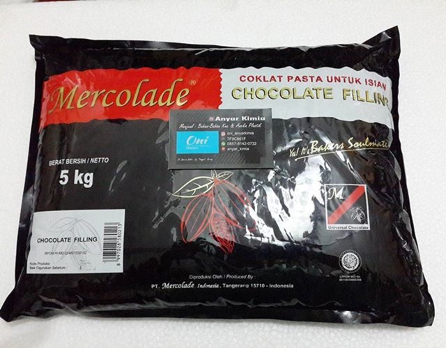 

Mercolade chocolate filling / coklat pasta untuk isian 1kg Repack